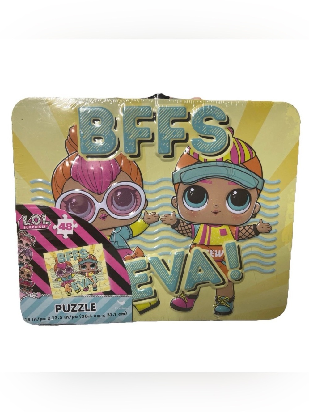 LOL Surprise 48 Pc Puzzle In Metal Lunchbox Tin BFFS 4EVA! Cardinal Puzzle